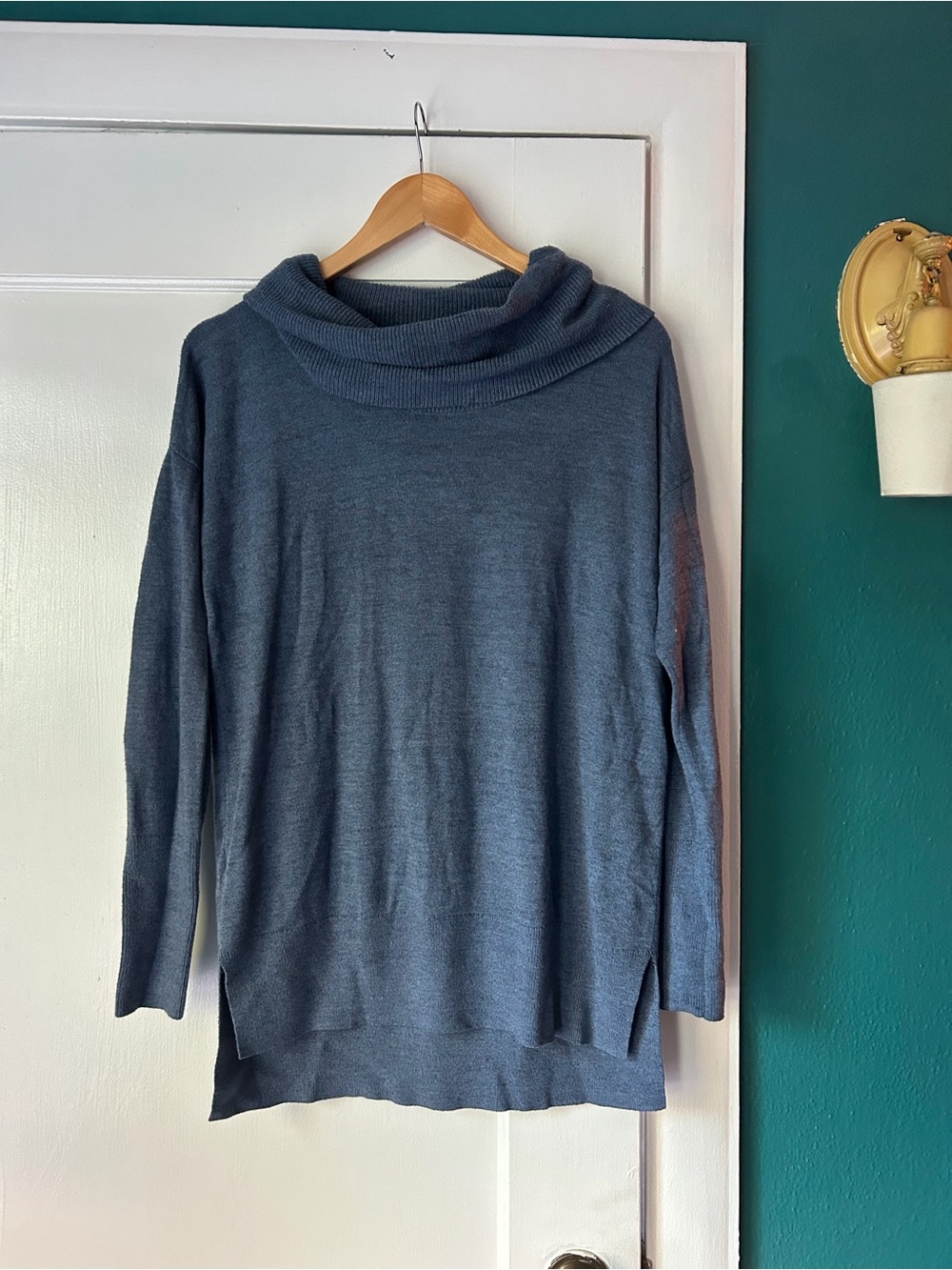 LOFT Blue Cowl Neck Sweater